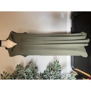 Chico's Sleeveless Olive Green Maxi Dress Size 2 (aka Large/12)